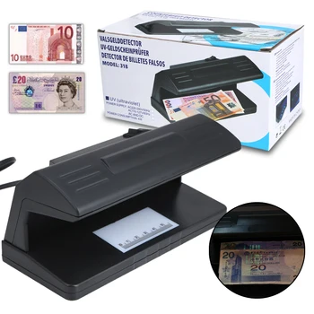 A Luz UV Prática Contrafacção de Moeda Bill Detector de Dinheiro Falso Verificador UE Plug Cor Preta 183x82x90 mm Forjado Testador de Dinheiro