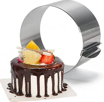 1Pc Ajustável Mousse Ring 3D Rodada Bolo de Moldes de Aço Inoxidável formas para bolos Cozinha Sobremesa de Decoração de Bolo Ferramentas ZXH
