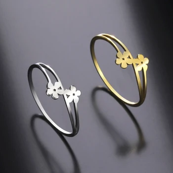 Em Skyrim, o Aço Inoxidável Pequeno e Elegante Anel da Flor Mulheres Boêmio Anéis de Dedo de 2023 Festa de Moda Jóia de Presente de Aniversário para namorado