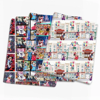 Minnie do Mickey de Disney 50*145 cm de Poliéster Tecido de Algodão para Costura de Patchwork de Tecido Bordado de Material de BRICOLAGE Pano Artesanais