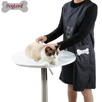 Impermeável, Nylon Dog Cat Grooming Avental com Bolsos Cachorro Preto Esteticista Avental Roupas de Animais de estimação Grooming loja cães acessórios#EW