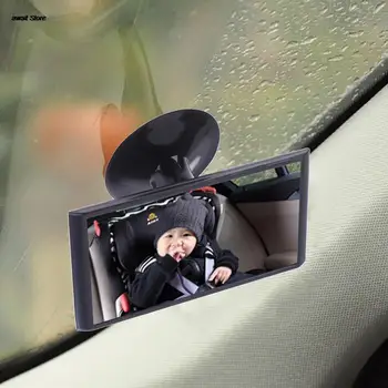 12cm Carro Fácil de Vista de trás de Volta o Assento Bebê Criança de Segurança Universal Black Mirror Sucção Espelho Traseiro Bebê Espelho Auto Acessórios do Carro