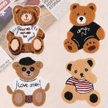 Animais dos desenhos animados Urso de Pelúcia costurados à Mão Bordados Grande Patch Adesivos DIY Hoodies de Vestuário, Acessórios de Costura, Bordado o Emblema