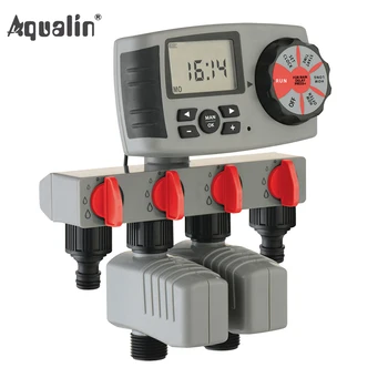 Aqualin Automático 4-Zona de Sistema de Irrigação Temporizador de Rega de Jardim Temporizador de Água do Sistema do Controlador com 2 Válvula Solenóide #10204