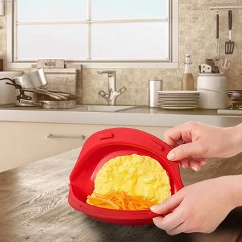 Micro-ondas de Silicone Omelete Omelete Assadeira com Rolo de Ovo Maker Navio Conveniente Fácil e economia de Tempo, Omelete de Arroz Maker folha
