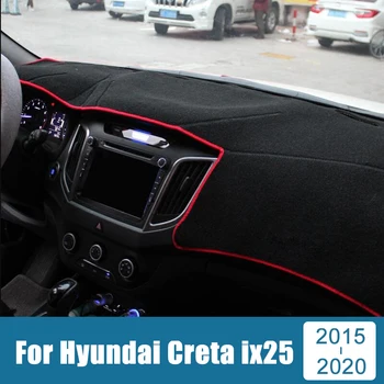 Para Hyundai Creta ix25 2015 2016 2017 2018 2019 2020 Carro Tampa do Painel de controle Tapetes de Evitar a Luz Almofadas Anti-UV Caso Tapetes Acessórios