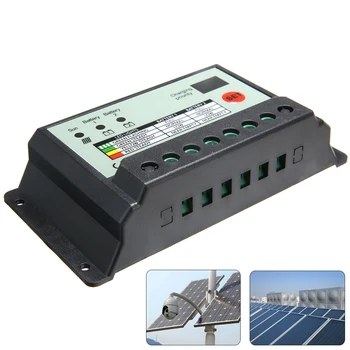 20A Dupla Bateria, Controlador de Carga Solar Regulador Para 12V ou 24V Baterias Solares, Controladores de