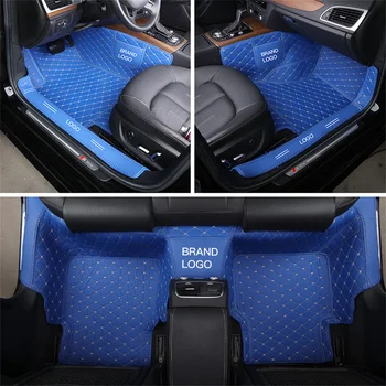 Ajuste personalizado Carro Tapetes acessórios de interior ECO Material Para Específico de Carro conjunto Completo com o Logotipo de Única Camada Azul