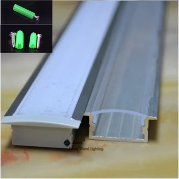 5-30pcs/monte 40inch de 1m de comprimento do canal incorporado perfil de alumínio para linha dupla de tira de led,leitoso/tampa transparente para 20mm pcb