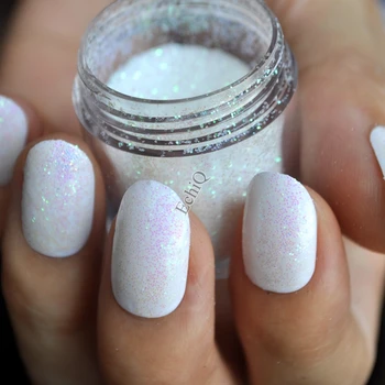 Deslumbrante Branco Brilho DIY Nail Art Manicure Pequenas Lantejoulas Pó N50