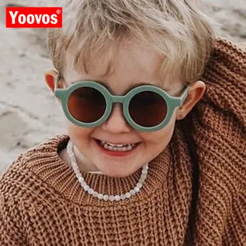Yoovos 2022 Dobra Óculos de sol Vintage Meninas de Luxo da Marca de Óculos Para a Menina/menino de Moda de Óculos Redondos meninos Gafas De Sol Hombre UV400