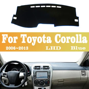 Para Toyota Corolla E140 E150 2006-2013 Carro Tampa do Painel de controle Traço Tapete antiderrapante para proteger do Sol Pad Tapete Anti-UV Estilo Acessórios