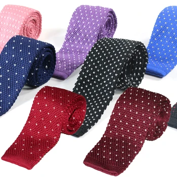 De malha, gravatas para homens, 100% Poliéster, Tecido de mens gravata Skinny para o Partido Marca Artesanal Fino Laço de Pescoço
