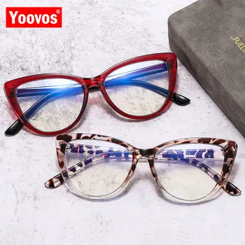 Yoovos Vintage Olho De Gato De Óculos De Armação De Mulheres De Luxo, Cateye Lentes Homens Transparente Clara Gafas Óptico De Computador Falso Óculos