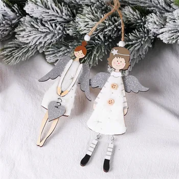 Decorações para Árvores de natal artesanato em Madeira anjo Pingentes de Natal, Decorações de Natal, Enfeites para Casa, Ano Novo, Natal Garoto Presente