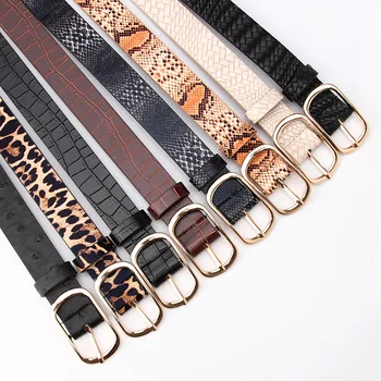 2020 Vintage Cobra estampa de Leopardo Cinto para Mulheres negras Moda Cintura Cinto de Couro para a Senhora Feminino Cintura Cintos