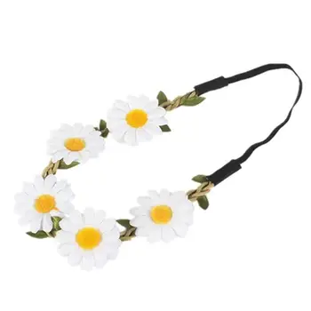 1pc Estilo Boêmio Cabeça de Girassol Decoração Realista Leve Floral Capacete Headband Flor de Cabelo Acessórios