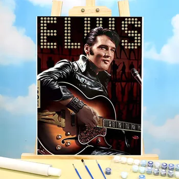 Elvis Presley DIY Pintura Por Números Pacote de Tintas a Óleo 40*50 Pintura Sobre Tela, Pinturas de Parede Filhos de Artesanato