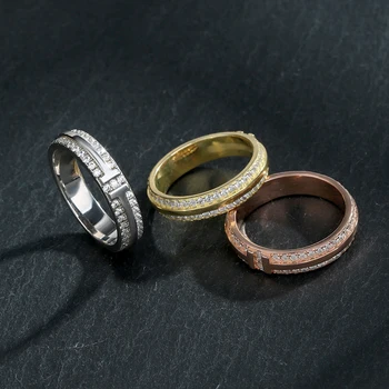 Jóias de luxo anel de diamante quebrado 925 prata esterlina para a mulher alta moda de férias de fim de presente simples frete grátis