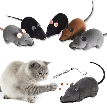 Gato de Controle Remoto de Rato de Brinquedo Engraçado Simulação Mouse Brinquedos Elétricos Engraçado Gato de Estimação de Brinquedo com Controle Remoto Gato de Estimação Brinquedos Interativos