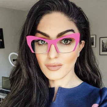 2022 Vintage Olho De Gato Óculos Quadro Claro Das Mulheres Da Moda Transparente, Óculos Com Armação De Gato De Óculos Com Armações Femininas Espetáculo