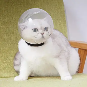 Gato Capa em forma de Bola Anti-Lambendo Respirável Gatinho Cabeça Tampa de Protecção animal de Estimação Pet Care Sala de Suprimentos