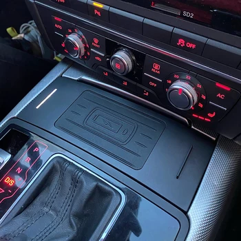 Para Audi A6 C7 A7 RS6 acessórios 15W carro sem fio do carregador rápido de QI do carregador do telefone a carregar a placa de suporte do telefone 2012-2018