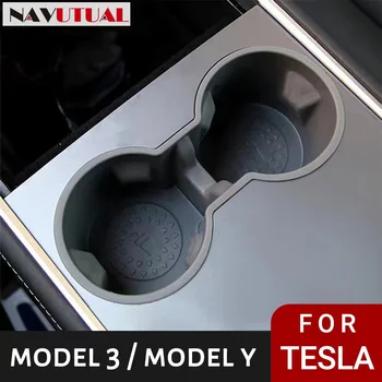 Tesla Modelo 3 Modelo Y 2021-2023 Cinza Preto Copo de Água Titular de Armazenamento de caixa de Console Copa Titular Titular da Copa Inserir