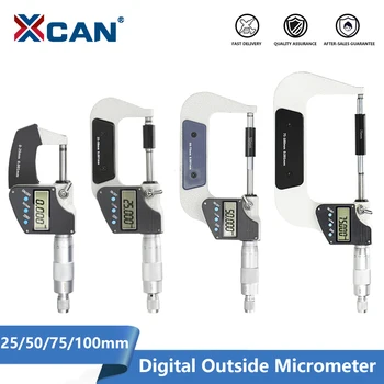 XCAN Paquímetro Micrômetro de Precisão de 0,001 mm Digital Fora do Micrômetro 0-25/50/75/100mm Paquímetro Digital Medidor de Ferramentas de Medição