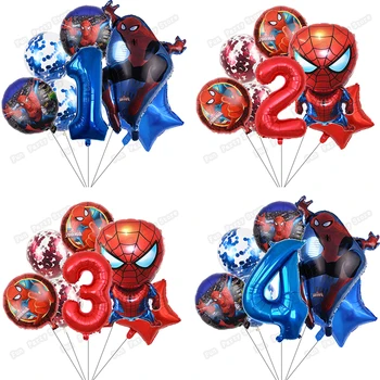 1Set Vingadores da Marvel homem-Aranha Hélio Folha de Balão de 32polegadas do Chuveiro de Bebê Decoração de Festa de Aniversário, Decoração de meninos Crianças Brinquedos de Presente de Ar Globos