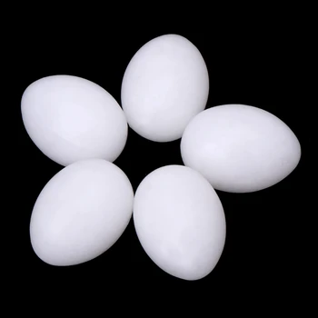 5 Pcs Sólido Papagaio Ovos de Plástico Sólido Branco a Eclosão do Ovo Verde na Bochecha de Lorikeets Ringneck para a Dove para Quaker Calopsita