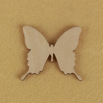 Forma de borboleta, mascote de corte a laser, decorações de Natal, silhueta, pintada em branco, 25 peças, de madeira de forma (0455)