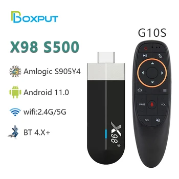 X98 S500 Android 11 de TV Vara Amlogic S905Y4 Quad Core, 4G 32G AV1 4K 60fps 5G wi-Fi Googl Jogador X98 Dongle 2G 16G Com G10S