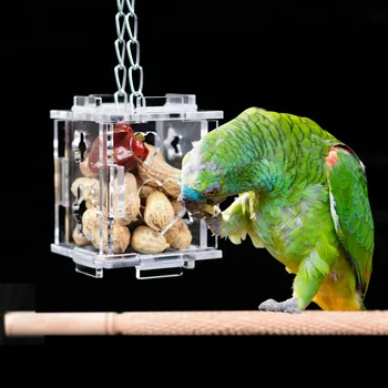 Único Papagaio Gaiola Do Pássaro Alimentador De Travar Forrageamento De Brinquedos Do Animal De Estimação Tratar De Caçar Arara Cacatua Periquito