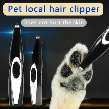 Pet Prego Aparador de Pêlos Moedor de Cat Dog Grooming Ferramenta Elétrica de Corte do Cortador de USB Recarregável Cão Corte de cabelo Pata máquina de Barbear Clipper