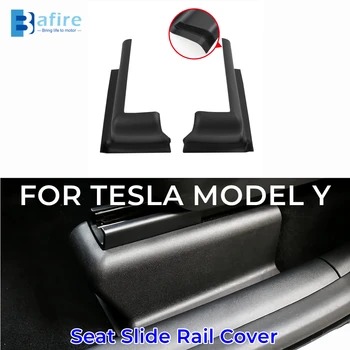 BAFIRE Em Trilho da Corrediça de Seat Almofada Capa Para o Tesla Model Y Protetor de Chinelo Placas trilho do Assento Anti-Pontapé de Canto fita de Protecção
