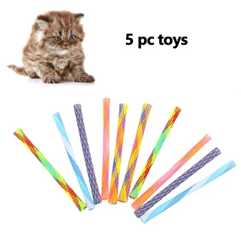 Suprimentos para animais de estimação 5Pcs Montado Livremente Dobrável Primavera de Forma Multi-cor do Gato Saltando de Brinquedo Boa Elasticidade Gato Engraçado Jogar Brinquedo