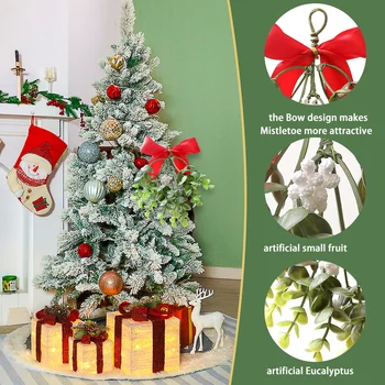 Artificial de Natal Visco Pendurados Decoração Ramos de Frutos Vermelhos Para o Natal Decoração da Árvore de DIY Decoração de Casa de Caixa de Presente de Artesanato Flor