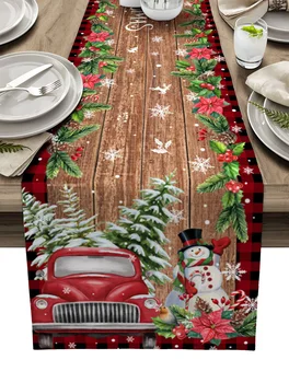 Decoração De Natal 2023 Inverno Floco De Neve, O Carro Idílico Corredores De Mesa De Jantar Da Família De Casamento Decoração Festa Corredor Da Tabela