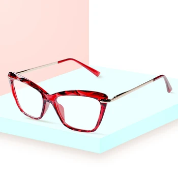 Nova Moda das Mulheres de Óculos de Cristal Multi-corte Televisão Lentes de Óculos com Armações de Olho de Gato Anti-Luz azul Óculos de Armação de Óculos Falsos