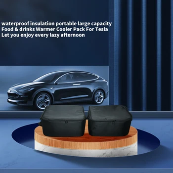 Para o Tesla Model Y Frunk Cooler Organizador de Isolamento Bag duplo Frontal do Tronco de Armazenamento, os Organizadores do Tesla Model 3 Isolados Saco