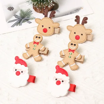 Decoração De Natal Do Bebê Grampos De Cabelo Papai Noel Elk Gingerbread Artesanal Designer De Natal Decoração E Acessórios Para O Cabelo Da Princesa Presentes