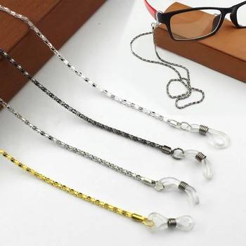 Moda Óculos de Leitura Corrente para Mulheres Metal Óculos de sol Cabos de Ouro Preto Cor de Prata Cordão de Metal Corda Óculos Acessórios