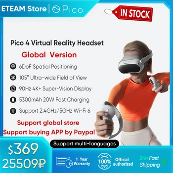 Versão Global Pico 4 VR Fone de ouvido Tudo-Em-Um Headset de Realidade Virtual 3D VR Óculos 4K+ Visor Para Stream de Jogos pico 4 vr