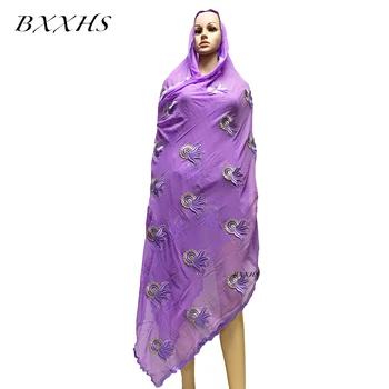 Africana lenço 2020 Novo Muçulmano bordado mulheres de algodão lenço com pedras ,design Agradável, as Mulheres de Algodão mulheres grandes lenço para xales