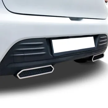 Para Renault Clio 4 Escape Difusor Chrome 2 Peças. Modelo 2012-2019 -Abs+ Aço Inoxidável De Modificação De Estilo De Acessórios De Design