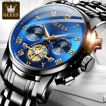 Marca de topo OLEVS Homens Luxo à prova d'água Original de Negócios, Relógio de Moda de Aço Inoxidável Cronógrafo de Genuíno Relógio de Quartzo 2859