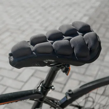 3D Ar de Absorção de Choque de Bicicleta Almofada do Assento/Almofada Capa, Bicicleta de Montanha Inflável Pad, Confortável Moto Tampa de Assento para Mulheres, Homens