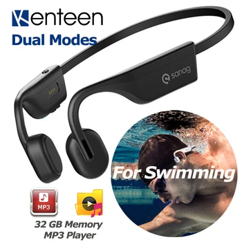 Natação Osso Condução de Fone de ouvido Aberto de ouvido sem Fio Fone de ouvido 32GB Leitor de MP3 IP67 Impermeável para Esportes aquáticos Fone de ouvido Bluetooth