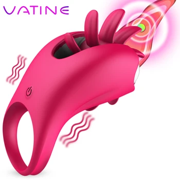 VATINE Rotação Oral, G-spot Massagem Língua Lambendo Vagina, Clitóris Estimular o Pênis Vibrador